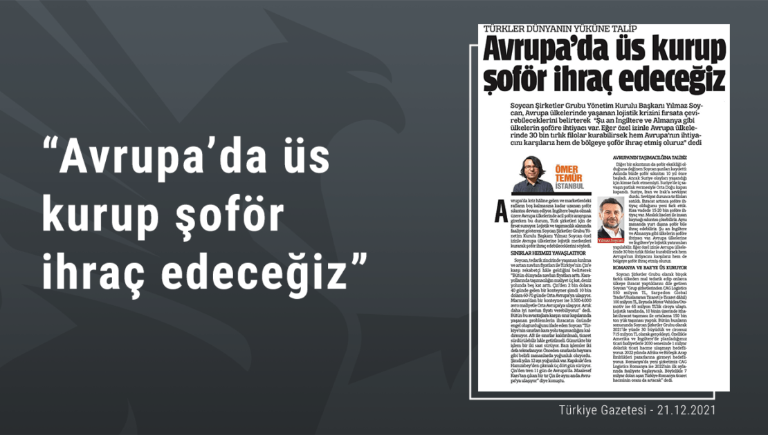 Avrupa'da üs kurup şoför ihraç edeceğiz